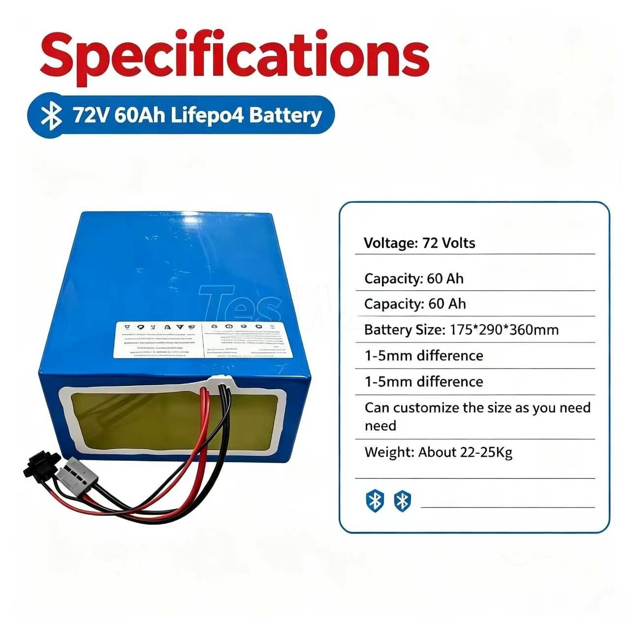 แบตเตอรี่ลิเธียม 72V 60Ah แบบ  - 72V 60Ah Lifepo4 Battery Pack บทวิจารณ์และราคา